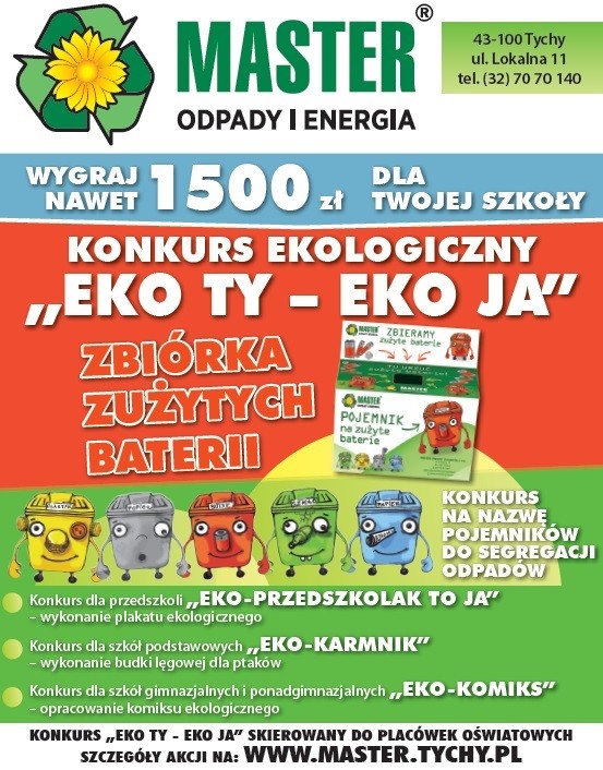 KONKURS EKOLOGICZNY EKO TY - EKO JA – TERMIN PRZESYŁANIA ZGŁOSZEŃ DO KONKURSU PRZESUNIĘTY DO 30.12.2016r. – ZACHĘCAMY DO UDZIAŁU