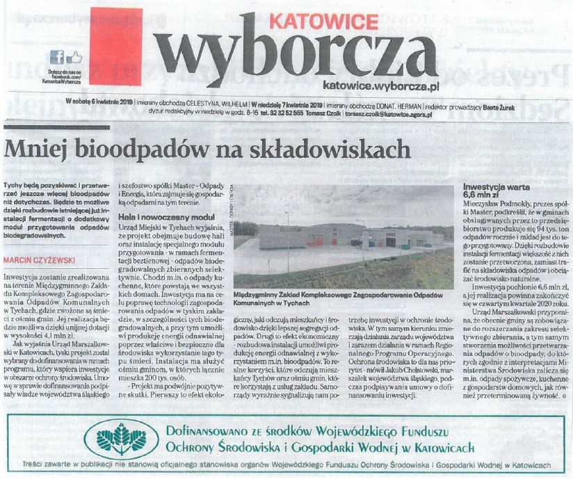 Mniej bioodadów na składowiskach - artykuł Gazeta Wyborcza Katowice